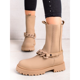 TRENDI Béžoví pracovníci s ozdobným proužkem béžový 1