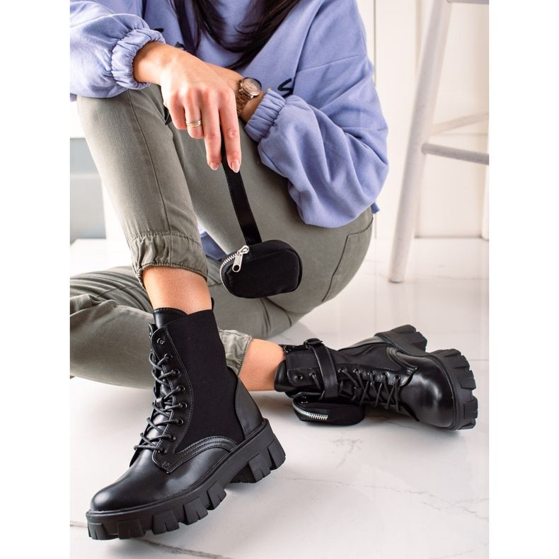 Best Shoes Pracovníci s semišovou kapsou černá 1