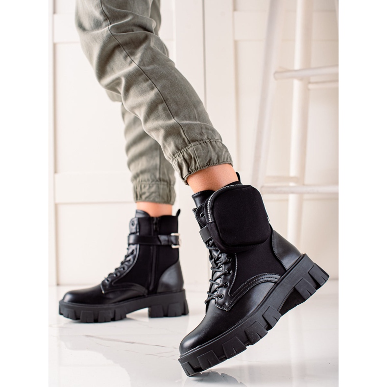 Best Shoes Pracovníci s semišovou kapsou černá 2