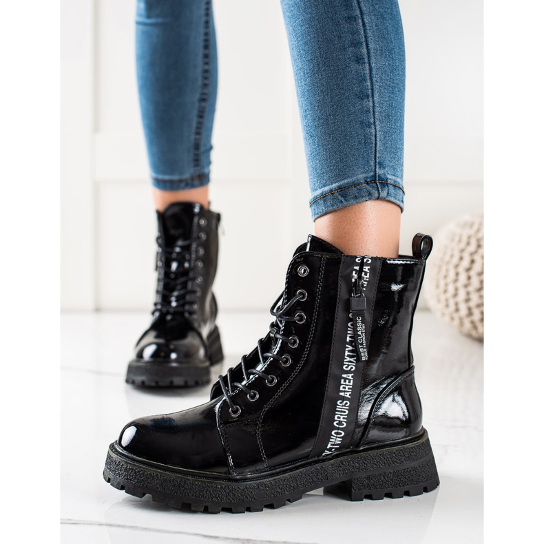 Goodin Lakované tašky s ozdobným zipem černá 1