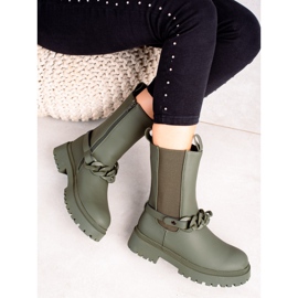 TRENDI Zelení pracovníci s ozdobným proužkem zelená 2