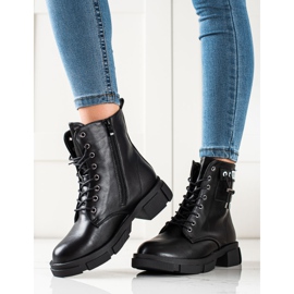 Goodin Černé šněrovací tašky s ornamentem černý 2