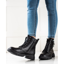 Goodin Černé šněrovací tašky s ornamentem černá 1