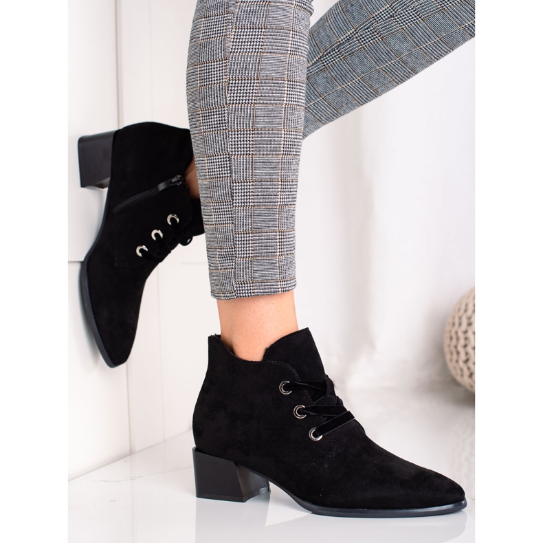 Kozačky na nízkém podpatku Sergio Leone černá 1