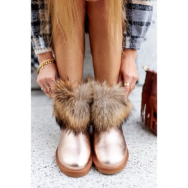 HAN Dámské kožené sněhule s kožešinovým šampaňským Snow Fox růžový 2 HAN Dámské kožené sněhule s kožešinovým šampaňským Snow Fox růžový 2