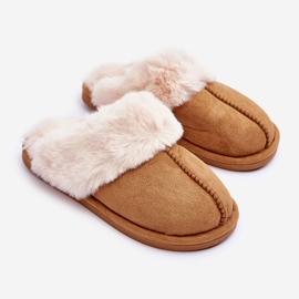Dámské pantofle Pantofle s kožešinou Camel Pinky hnědý 1