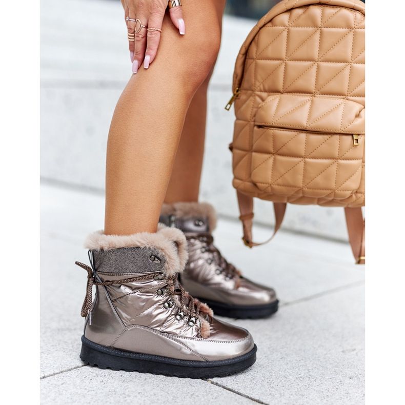 POTOCKI Sněhule s vysokou kožešinou izolované Golden Sneezy zlatý 1