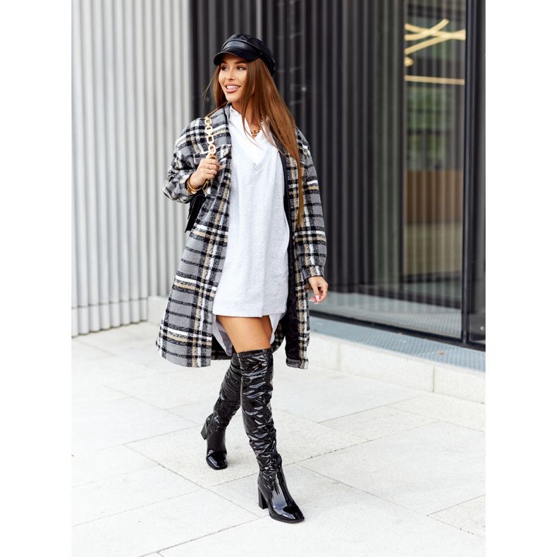 PS1 Černé latexové boty Macey černá 1