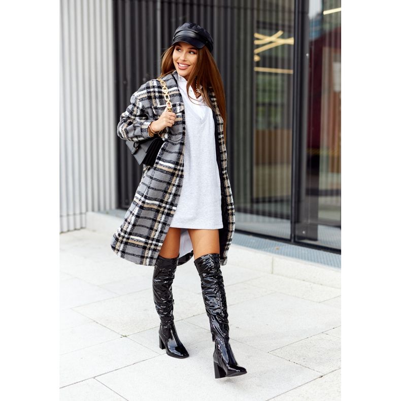 PS1 Černé latexové boty Macey černá 2