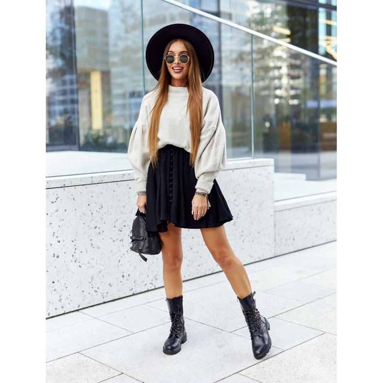 Menie černé prolamované kožené boty černá 1 Menie černé prolamované kožené boty černá 1