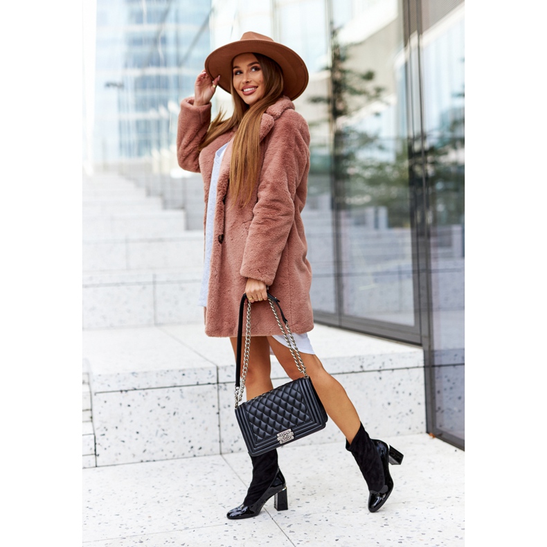 Kožené kozačky na sloupku Laura Messi černé 2262 černá 1