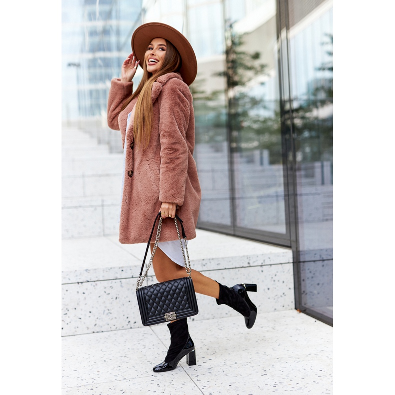 Kožené kozačky na sloupku Laura Messi černé 2262 černá 2