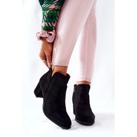 PE1 Semišové černé boty na patě Elisea černá 1