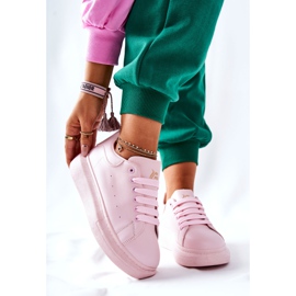 Kožené sportovní boty na platformě Pink Lemmy růžový 2