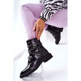 Lakované boty s černými pruhy Lorist 1