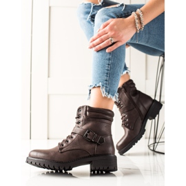 Anesia Paris Hnědé Dělníci S Přezkou hnědý 2