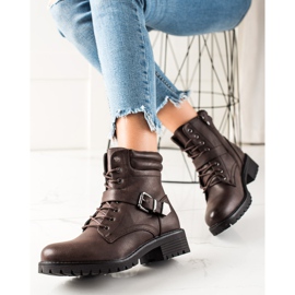 Anesia Paris Hnědé Dělníci S Přezkou hnědý 1