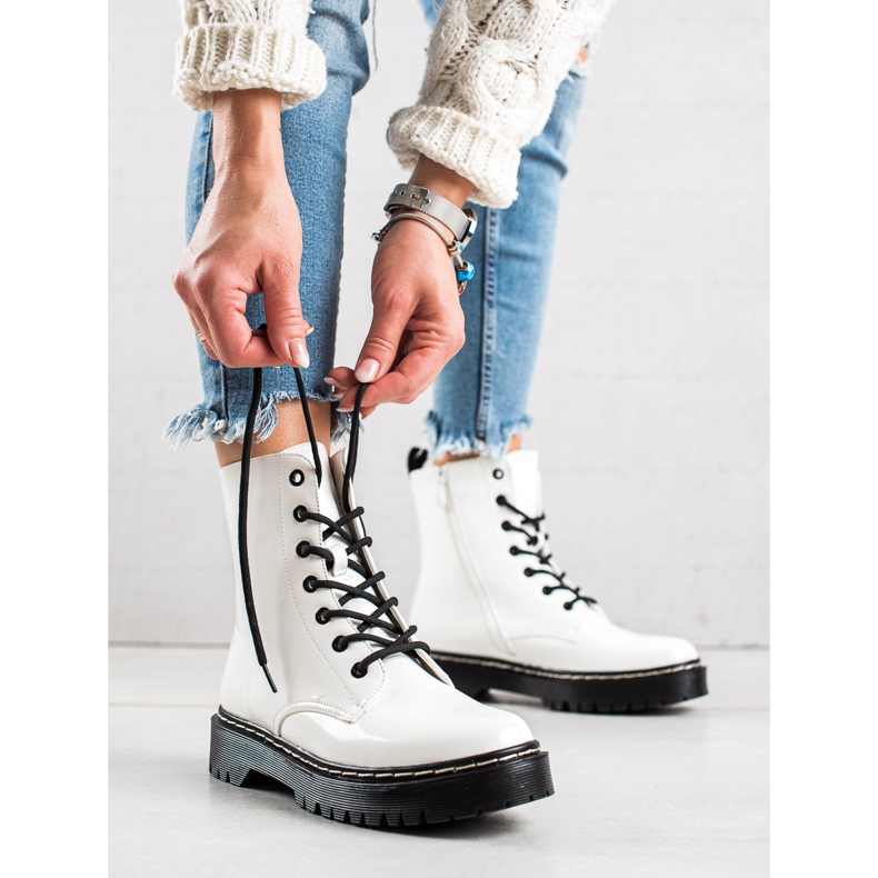 Vinceza Stylové, teplé Trappery bílý 2