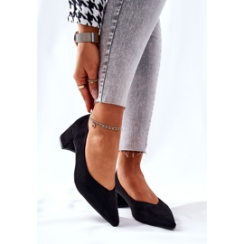 PG1 Semišové lodičky Na černém Rossie Post černý 1