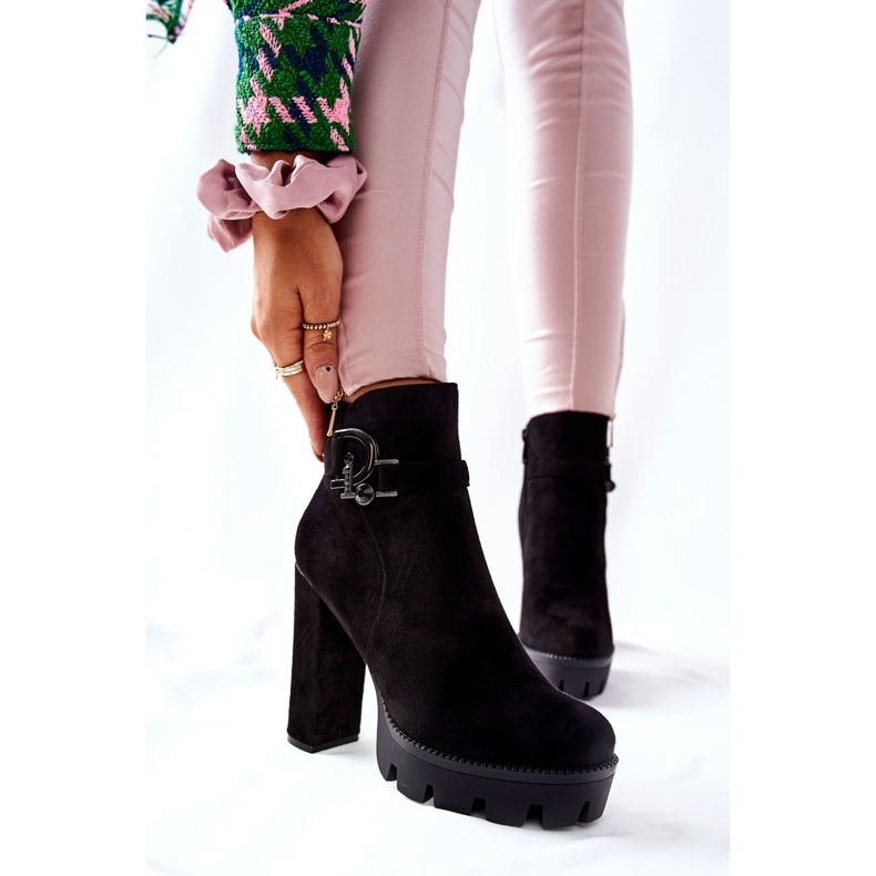 Semišové Boty Na Vysokých Podpatcích Černá Dianne 2