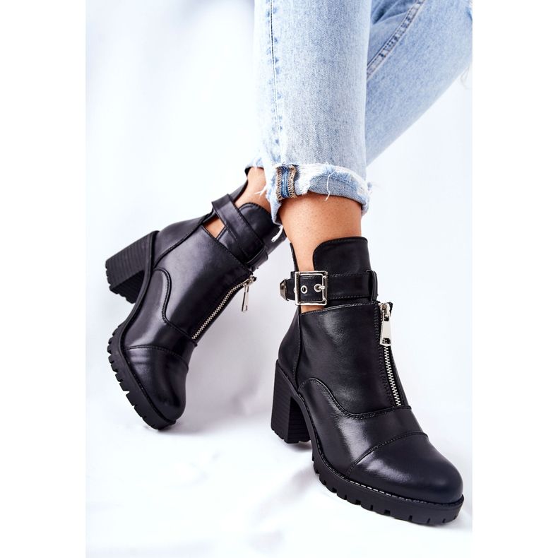 PG1 černé Clive Boty Na Vysokém Podpatku S Přezkou černá 2