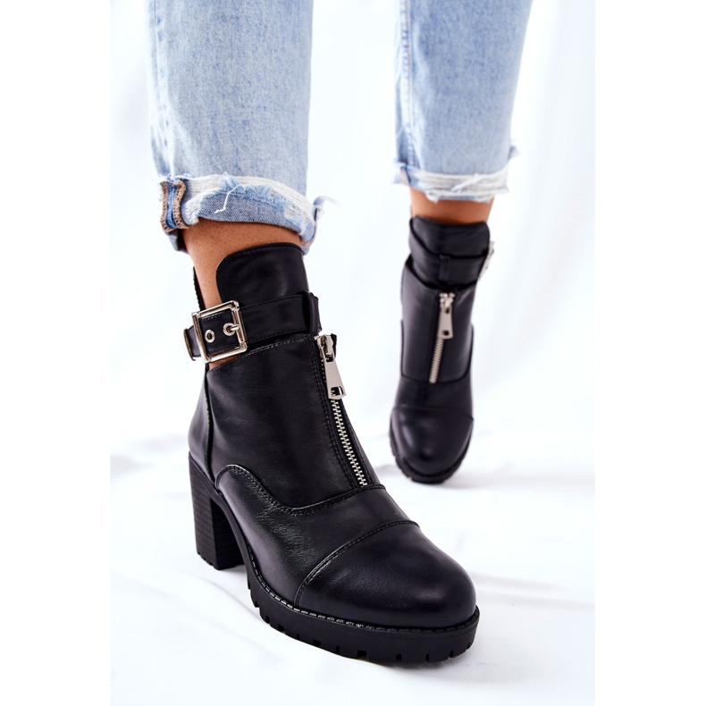 PG1 černé Clive Boty Na Vysokém Podpatku S Přezkou černá 1