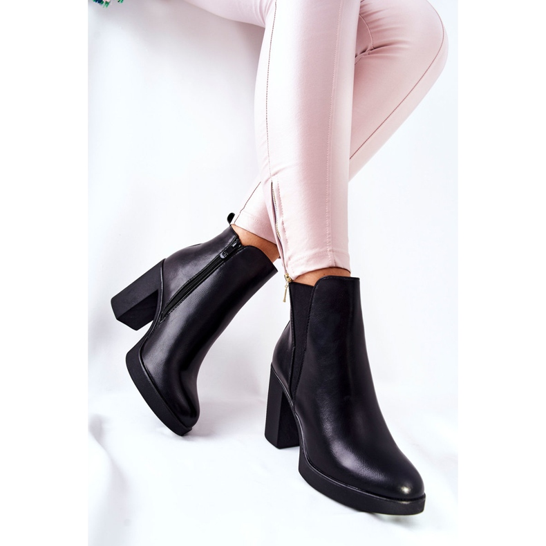 PG1 Kožené Boty Na černém Linari Post černý 2