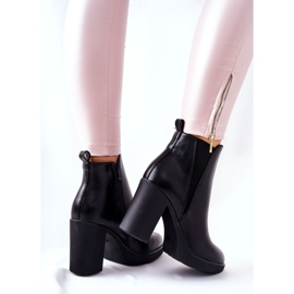 PG1 Kožené Boty Na černém Linari Post černý 1