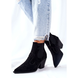 PG1 Černé semišové kovbojské boty Maurelle černý 1