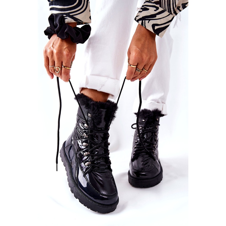 POTOCKI Sněhule s vysokou kožešinou izolované černé kýchání černá 4