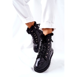 POTOCKI Sněhule s vysokou kožešinou izolované černé kýchání černá 5