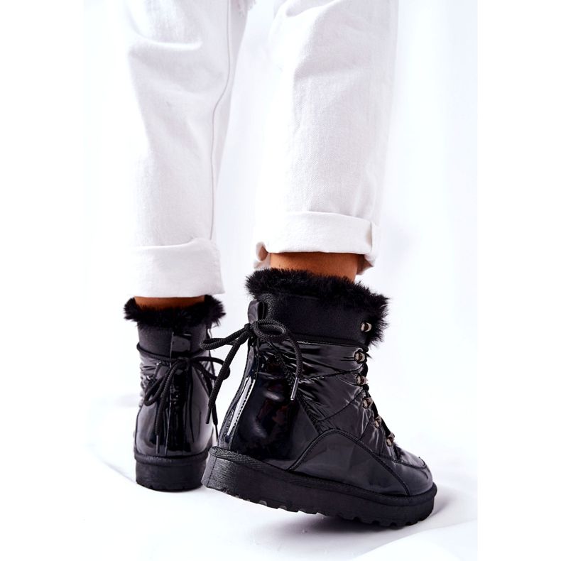 POTOCKI Sněhule s vysokou kožešinou izolované černé kýchání černá 6