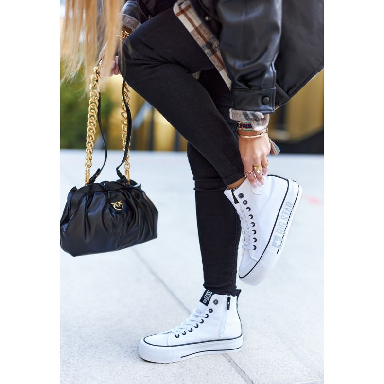 Vysoké tenisky na bílé platformě Big Star II274014 bílý 1