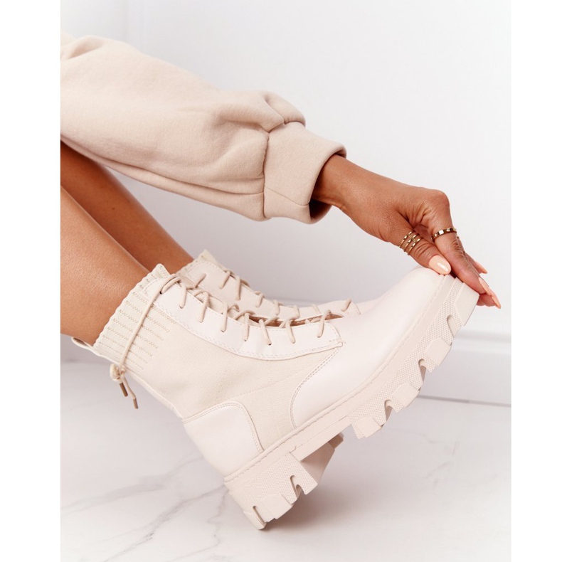 PS1 Dámské boty Workers Beige Megan béžový 5