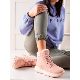 TRENDI Růžové Trappery růžový 2