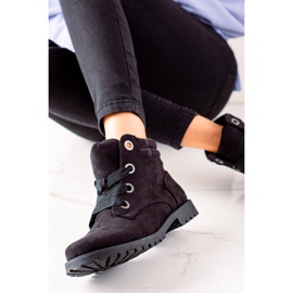 TRENDI Semišové boty Traper černá 1