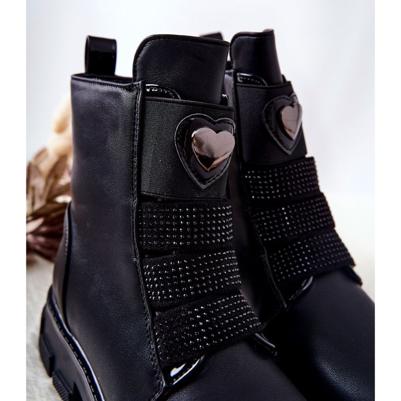 PA1 Černé dětské kozačky Miraven s kožíškem černá 1