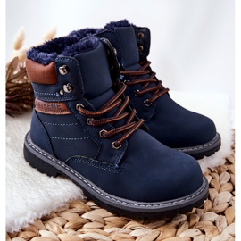 PA1 Dětské hřejivé pastičky Navy Blue Graves hnědý námořnická modrá 1