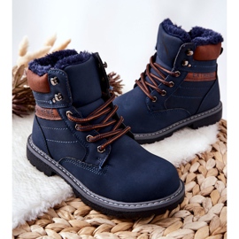 PA1 Dětské hřejivé pastičky Navy Blue Graves hnědý námořnická modrá 2