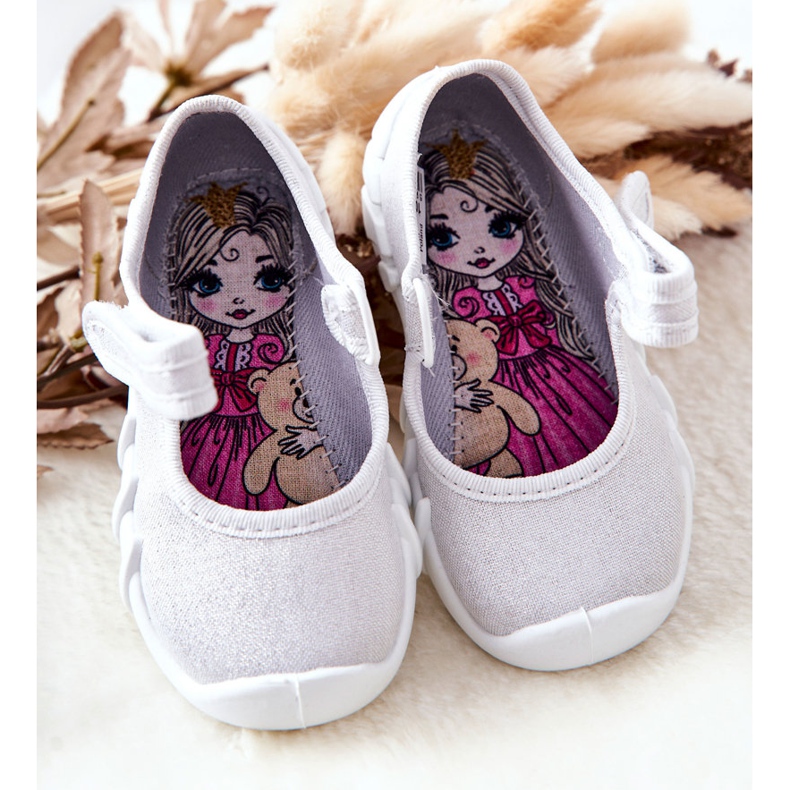 BEFADO S.A. Inblu lesklé pantofle 109P222 stříbrné 1