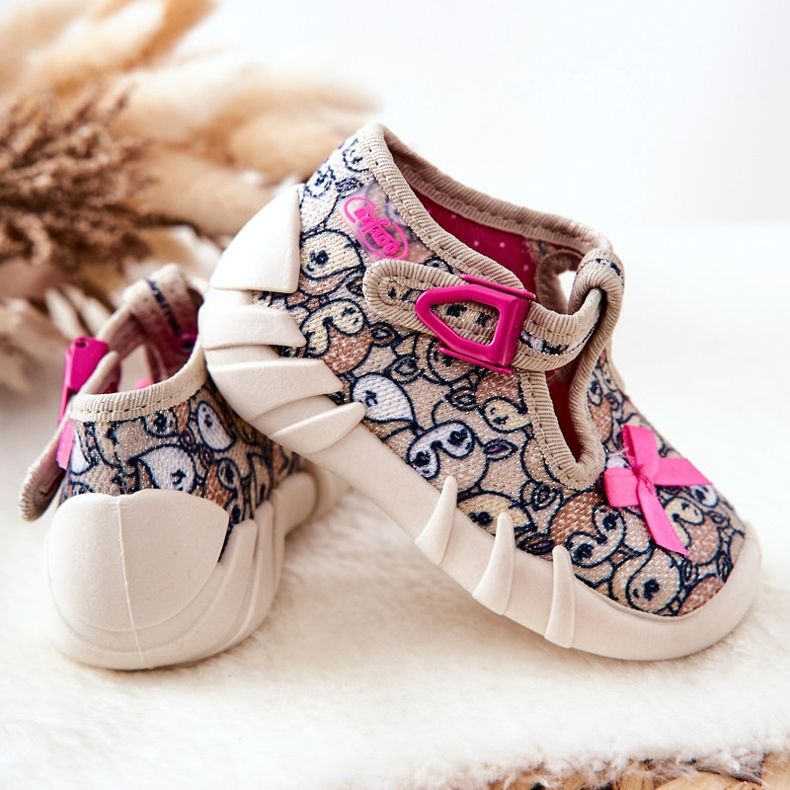 BEFADO S.A. Pantofle Inblu Srnčí S Mašlí 110P437 Béžová hnědý 2