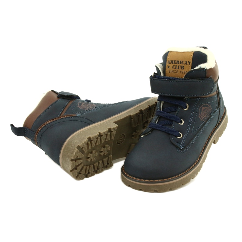 Pracovníci zateplení kožešinou American Club GC29 / 21 Navy hnědý námořnická modrá 4