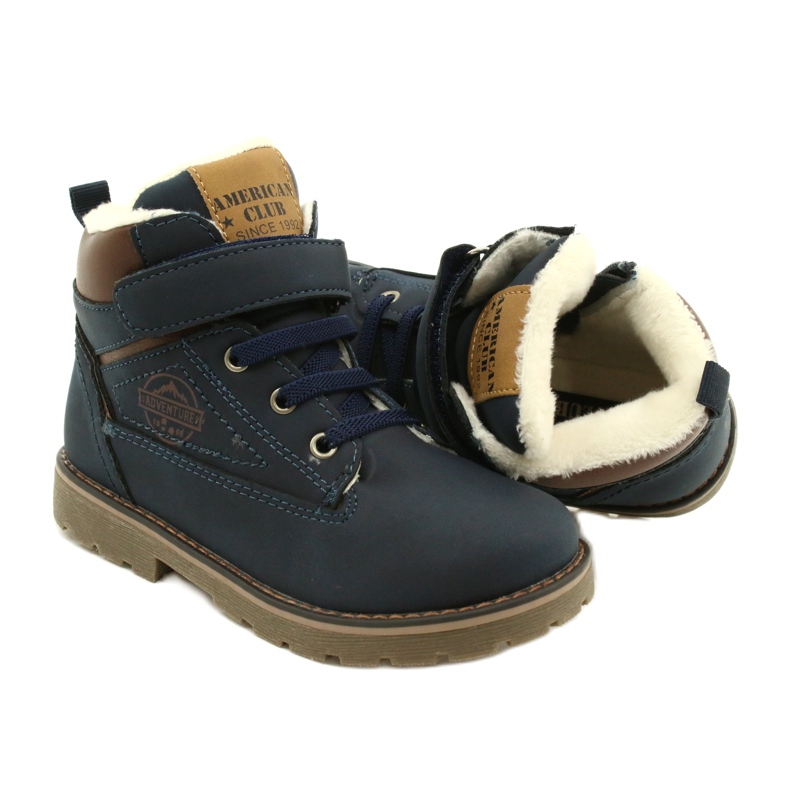 Pracovníci zateplení kožešinou American Club GC29 / 21 Navy hnědý námořnická modrá 5