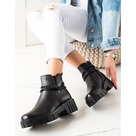 Goodin Boty Na Platformě S řetězem černý 1