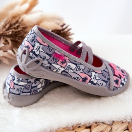 BEFADO S.A. Pantofle Ballerina Befado Cats 116X297 šedé šedá 2