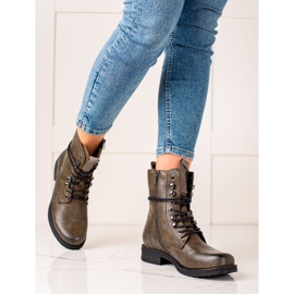 Super Mode Klasické šněrovací boty hnědý zelený 1