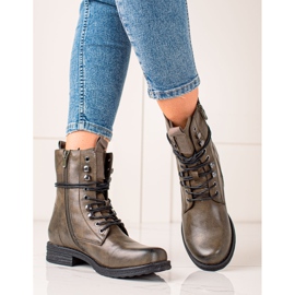 Super Mode Klasické šněrovací boty hnědý zelený 2