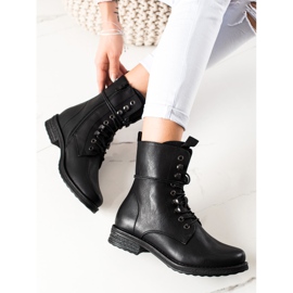 Super Mode Klasické šněrovací boty černý 1