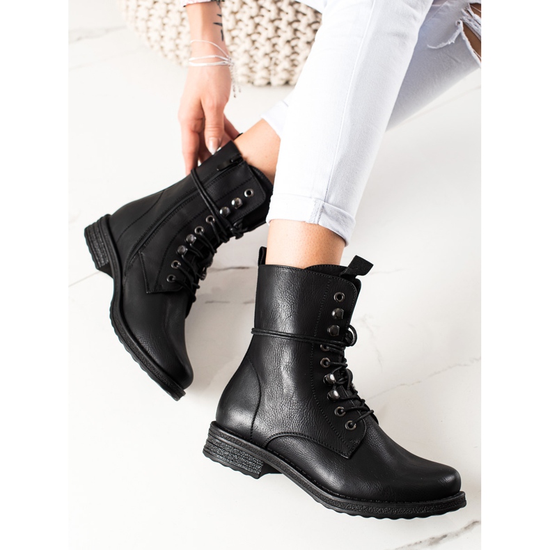 Super Mode Klasické šněrovací boty černá 1