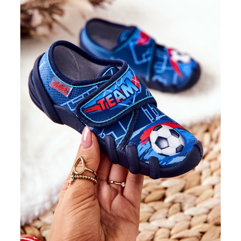 BEFADO S.A. Pantofle Befado Blue Velcro 273X321 modrý 2